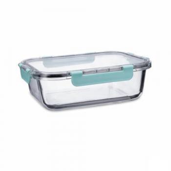 Fiambrera Hermética Rectangular Quid Purity de 1,5 L en Vidrio Transparente (6 Unidades)