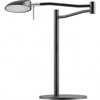 Lámpara de mesa LED Lucande Dessania, moderna, flexible, color negro, fabricada en metal, con 1 llama