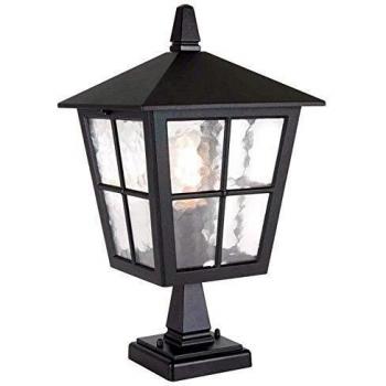 Linterna de pedestal exterior Canterbury 1 luz negra IP43 E27