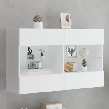 Mueble TV de pared con luces LED 98,5x30x60,5 cm Vidaxl Blanco