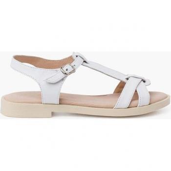 Sandalias de niña de piel suave con tira central trenzada