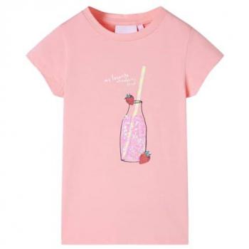 Camiseta Infantil Rosa de Manga Corta Talla 116