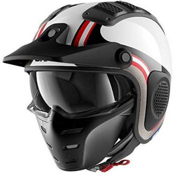 Shark X-DRAK HISTER WKR - Casco de moto, color negro, blanco y rojo, XS