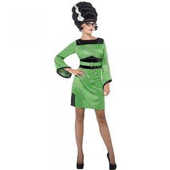 Smiffys 36130 - Disfraz de Frankie para Mujer, diseño de Leyendas del Mal, Color Verde y Negro, Talla S