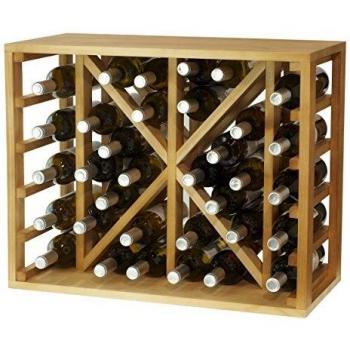 Expovinalia Botellero con Capacidad para 34 Botellas, Roble Claro, 54x68x32 cm