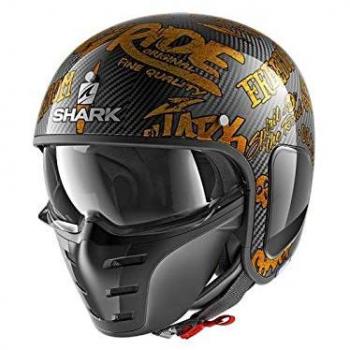 Shark he2708dqq casco Moto, Déco/oro, talla M