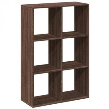 Librería divisor madera ingeniería marrón roble 69,5x29x103,5cm
