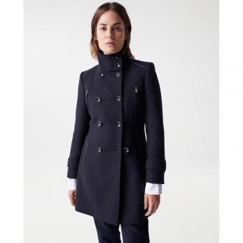 Abrigo de paño GRACE con cierre de botones y bolsillos, estilo elegante
