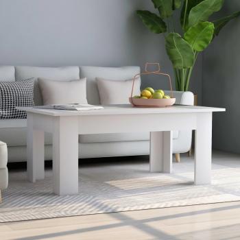 Mesa de salón blanca 100x60x42 cm en madera contrachapada multicapa
