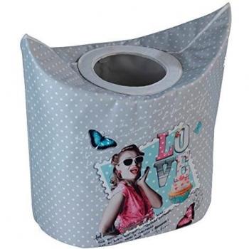 Wenko Pongotodo Crazy Love Cesta para La Ropa 53 L, Poliéster, Multicolor, 33x57x54 cm