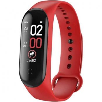 M4 Pulsera Inteligente de Deporte con Monitor de Salud, Color Rojo