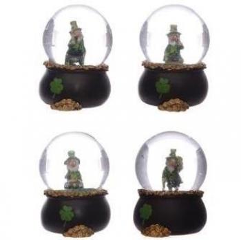 Lucky Leprechaun Pot of Gold Waterball Snow Globe