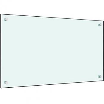 vidaXL Protector Salpicaduras Cocina Vidrio Templado Blanco 70x40cm Utensilios Herramientas Accesorios Protección Grasa al Cocinar Fiable Práctico