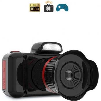 Cámara digital DAM D31 para niños, 12 MP, video FHD, pantalla de 2'', zoom manual giratorio, flash, dimensiones 9,5x7x9 cm, color negro