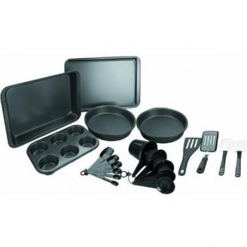 Lacor - 68032 - Set repostería 20 piezas de Chapa Antiadherente - Negro