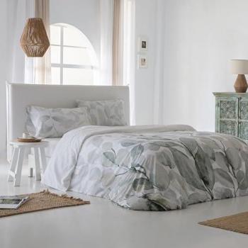 Funda Nórdica 100% Algodón 144 Hilos Verde 220x220 cm para Cama de 135 con Funda de Almohada y Cierre con Botones