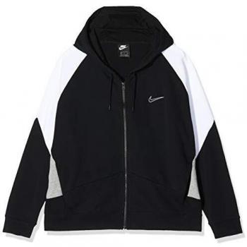 NIKE W NSW Hoodie FZ Ft CB Sweatshirt, Mujer, Black/dk Grey Heather/White, M