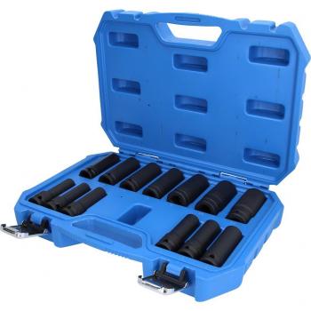 Juego de llaves de vaso de impacto Brilliant Tools BT022625, 1/2, 13 piezas, hexagonales largas, tamaños de 10 a 24 mm