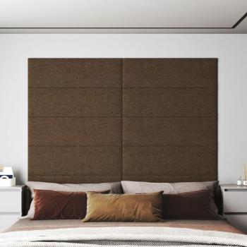 Paneles de pared 12 uds tela marrón 90x30 cm 3,24 m²