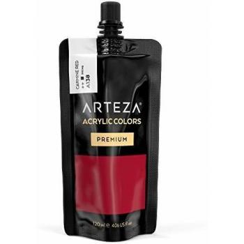 ARTEZA Pintura acrílica para manualidades y arte | Tubo de 120 ml | Acrílico de color Rojo Carmesí