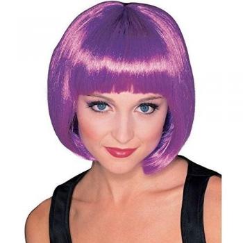 Peluca morada de Broadway, pelo corto y flequillo en lila, más colores disponibles