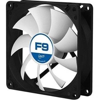Arctic F9 - Ventilador de Caja para Ordenador, 92mm, Motor Silencioso, 1800 RPM - Color Negro/Blanco