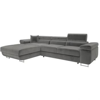 Sofá rinconero Comfivo S102 con función de descanso y caja de ropa de cama, 280x170x70cm