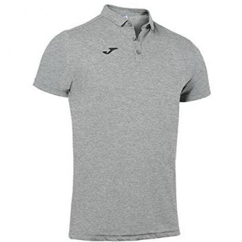 Joma Hobby Short Sleeve Polo Shirt for Men in Grey Melange - XS