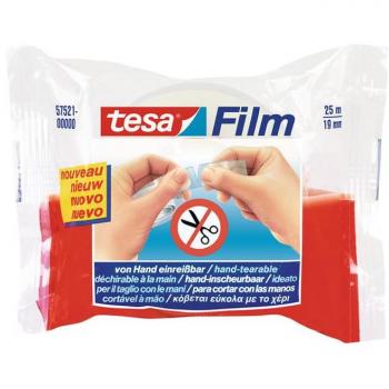 Cinta Adhesiva Tesa Film Corta Fácil 25m x 19mm en Bolsita Ref. 57521-00000-01