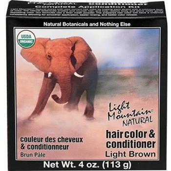Light Mountain Natural Hair Color & Conditioner, Light Brown - 4 Oz, 2 pack