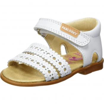 Pablosky 005100, Sandalias con Punta Abierta Niñas, Blanco