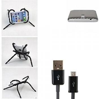 soporte para coche y para mesa etc. para Elephone P8000 4G, negro araña cable USB. montaje de la salida aire, espejo retrovisor, bicicletas, etc. Trípode - K-S-Trade