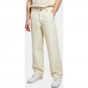 Urban Classics Men's Canvas Pants - Lightweight Linen Trousers in Whitesand