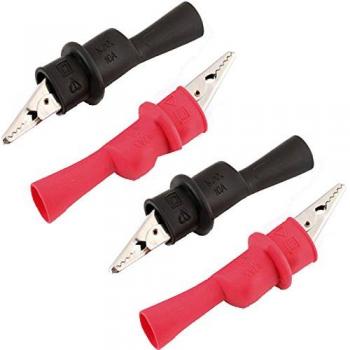 4 pcs Cocodrilo Pinza Sonda Aislado Multímetro Medidor Plomo