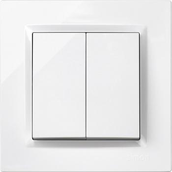 SIMON Serie 10 Conmutador Doble de Interiores Blanco