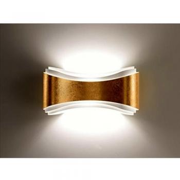 Aplique de pared moderno Selène Ionica, diseño elegante con banda dorada y luz biemisión R7S