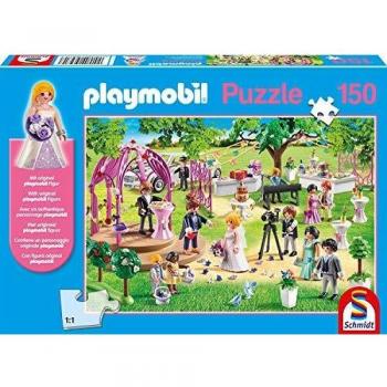 Puzzle Schmidt - Playmobil Boda, 150 Piezas con Figura Playmobil