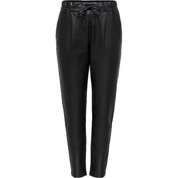 Pantalón polipiel ONLY mod. 15216199 con goma y cordón, color negro, modelo poptrash life easy para mujer