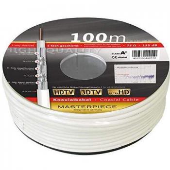 Cable Coaxial 135dB Apantallado 5 Vías Clase A+ 100m