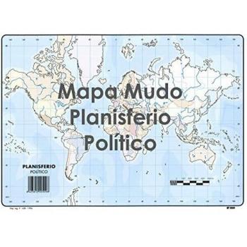 Mapa Mudo SELVI Color Din-A4 Planisferio Político, Caja x50