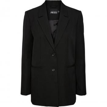 Pieces Neva Women's Loose Fit Black Blazer with Lace Trim Size S