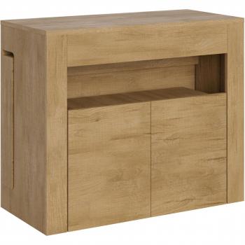 Consola extensible 90x42/302 cm Evolve Roble Natural con banco inferior