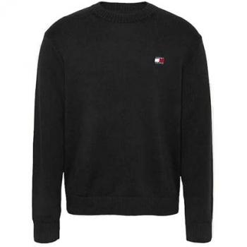 Tommy Jeans Men's Black Regular Fit Sweater with Badge DM0DM20706