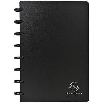 Tarjetero de anillas A5 EXACOMPTA - Negro, Carpeta para tarjetas de visita, formato DIN A5, color negro
