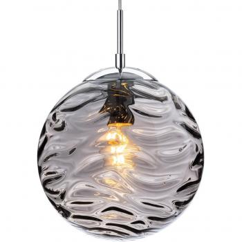 Lámpara colgante Mercury Chrome con cristal ahumado 1 bombilla 29cm