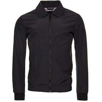 Superdry Hombre Cazadora Harrington de Cuello Alto Azul Marino XXL