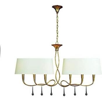 Lámpara Colgante Mantra Paola Oro Lineal 6 Luces