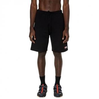 Diesel Men's Sporty Black Crown Embroidered Shorts Size S
