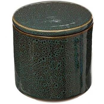 Pot de Algodón Cerámico Verde Esmaltado 10cm - Diseño Elegante Green Harmony