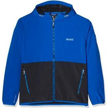Regatta Chaqueta Softshell Arec II con Capucha y Respaldo cálido, Repelente al Agua y Resistente al Viento Soft Shell, Hombre, Oxford Blue/Seal Grey